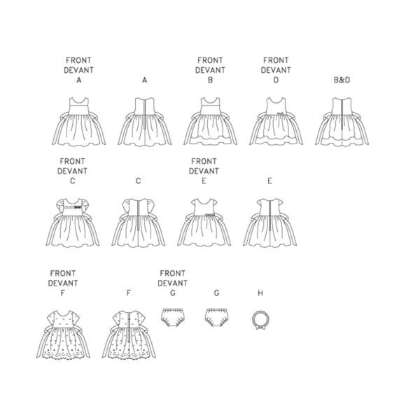 McCall's Schnittmuster M6015 - Kombination - Kleidchen, Höschen und Haarband – Bild 10
