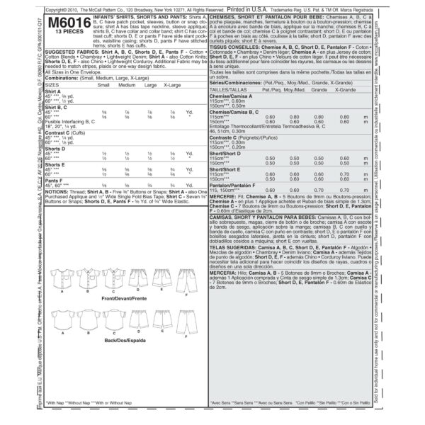 McCall's Schnittmuster M6016 - Kombination - Shirts und Shorts – Bild 9