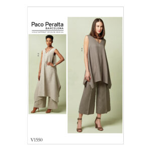 Vogue Schnittmuster V1550 - Pullover-Tunika mit unregelmäßigem Saum und weiten Hosen