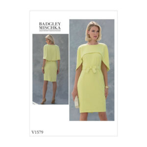 Vogue Schnittmuster V1579 - Kleid - gefüttertes Kleid mit angesetztem Umhang