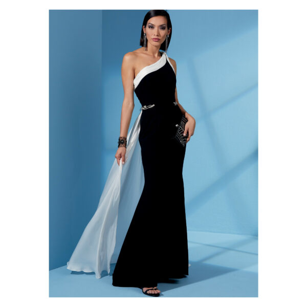 Vogue Schnittmuster V1616 - Kleid - Abendkleid im One Shoulder Design – Bild 2