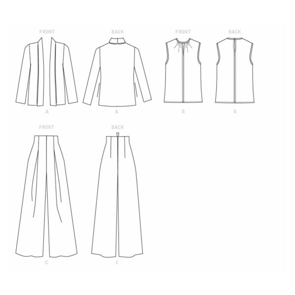 Vogue Schnittmuster V1620 - Kombination - Jacke, Top und Hose – Bild 8