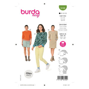 Burda Style Schnittmuster Nr. 6109 - Sweatshirts / Kleid mit Känguru-Tasche
