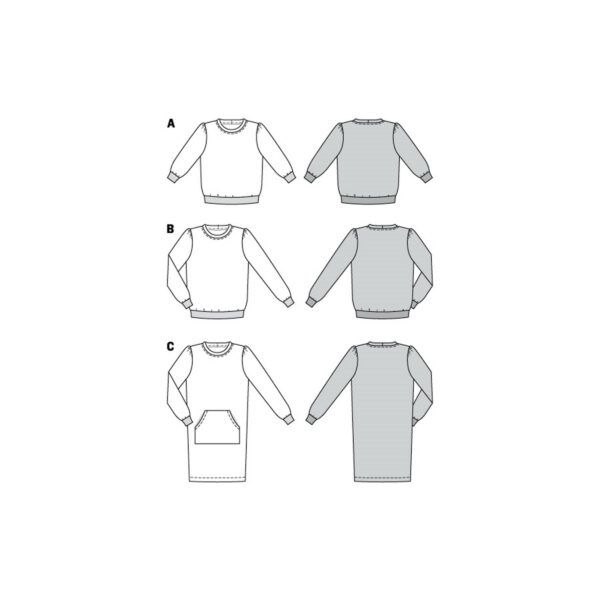 Burda Style Schnittmuster Nr. 6109 - Sweatshirts / Kleid mit Känguru-Tasche – Bild 12