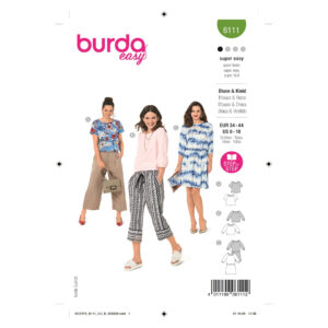 Burda Style Schnittmuster Nr. 6111 - Lockere Blusen und Kleid