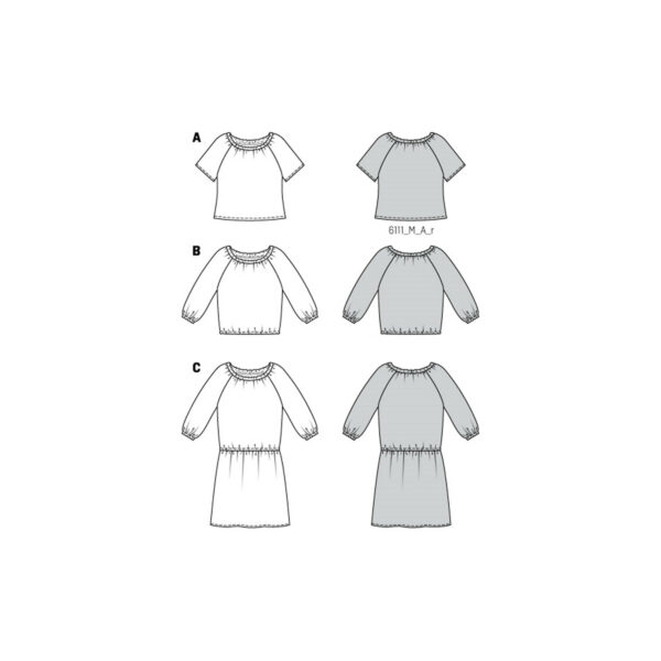 Burda Style Schnittmuster Nr. 6111 - Lockere Blusen und Kleid – Bild 12