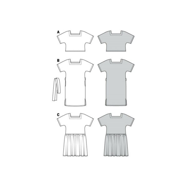 Burda Style Schnittmuster Nr. 6117 - Shirt und Kleider mit Carrée-Ausschnitt – Bild 12