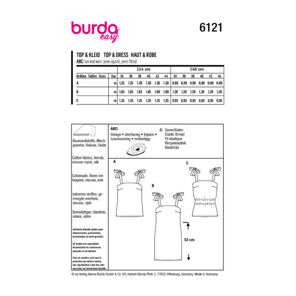 Burda Style Schnittmuster Nr. 6121 - Trägertops und Trägerkleid – Bild 11