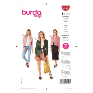 Burda Style Schnittmuster Nr. 6123 - Kragenlose Jacke in verschiedenen Variation