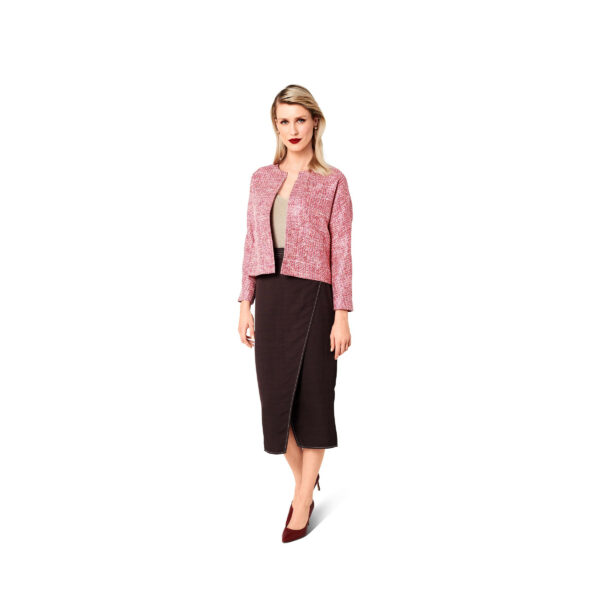 Burda Style Schnittmuster Nr. 6123 - Kragenlose Jacke in verschiedenen Variation – Bild 8