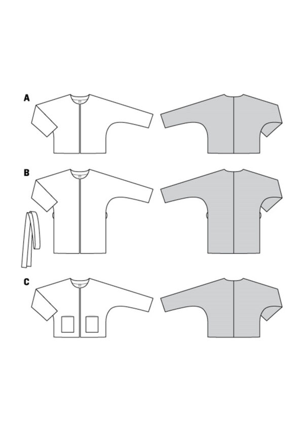 Burda Style Schnittmuster Nr. 6123 - Kragenlose Jacke in verschiedenen Variation – Bild 12