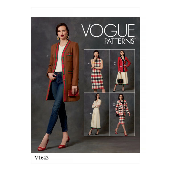 Vogue Schnittmuster V1643 - Kombination - Jacke, Kleid und Rock