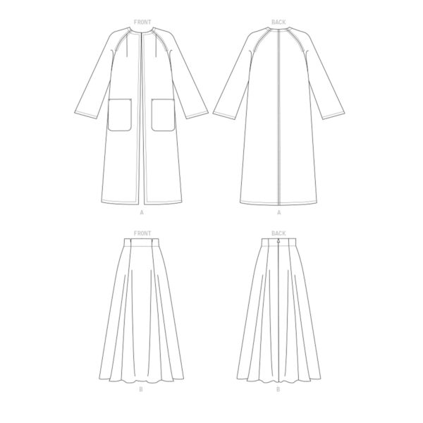 Vogue Schnittmuster V1646 - Rock - Kurzmantel - Longjacke – Bild 7