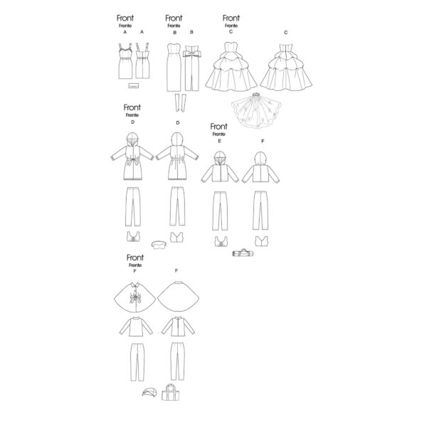 McCall's Schnittmuster M6258 - Puppenkleider für Model-Puppen von ca. 29cm – Bild 10