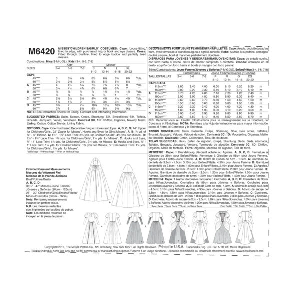 McCall's Schnittmuster M6420 - Kostüm - Prinzessin - Karneval - Fasching – Bild 10