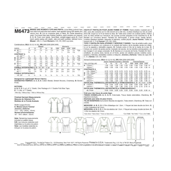 McCall's Schnittmuster M6473 - Arbeitsbekleidung - für Krankenschwestern & Pflegepersonal – Bild 9