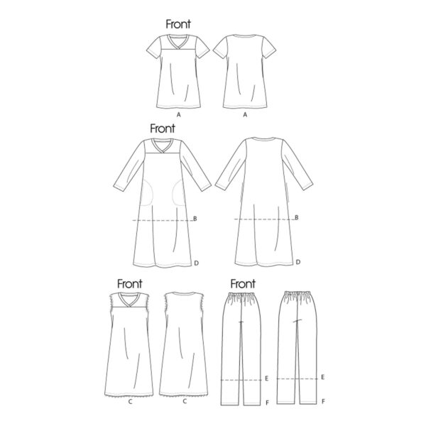 McCall's Schnittmuster M6474 - Shirt - Hose - Kleid - Tunika - Hausanzug - Hauskleid – Bild 10