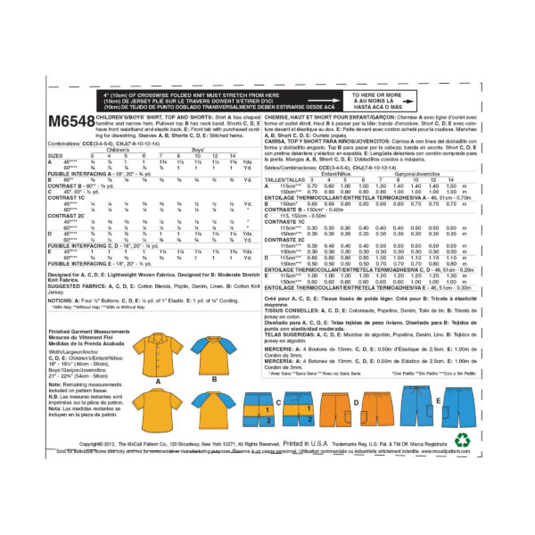 McCall's Schnittmuster M6548 - Hemd - Short - Shirt - Jungen – Bild 10