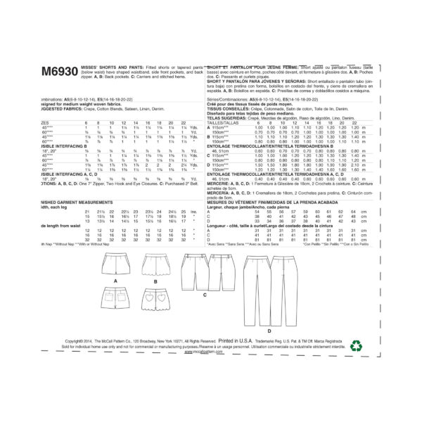 McCall's Schnittmuster M6930 - schmale Hose in 3 Längenvarianten – Bild 8