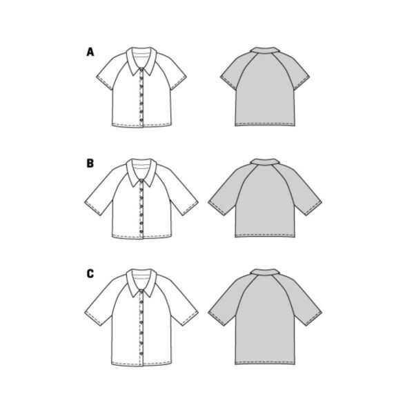 Burda Style Schnittmuster Nr. 5997 - Bluse - Raglanärmel und Knopfleiste – Bild 12