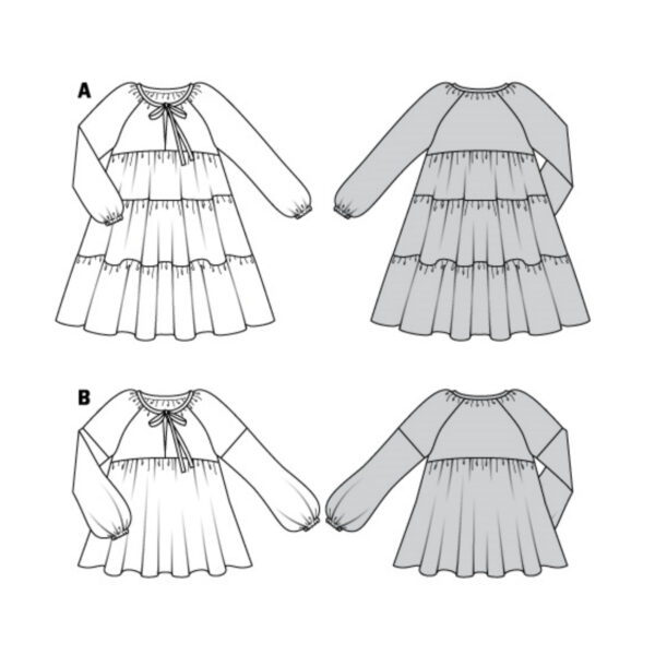 Burda Style Schnittmuster Nr. 6002 - Kleid und Bluse - luftig - Raglanärmel – Bild 9