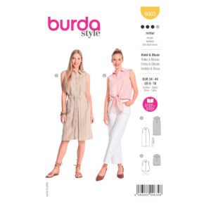 Burda Style Schnittmuster Nr. 6003 - Kleid und Bluse - geknöpft - ärmellos