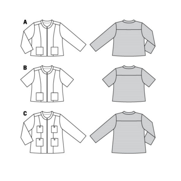 Burda Style Schnittmuster Nr. 6006 - Jacke - Stehkragen - aufgesetzte Taschen – Bild 10