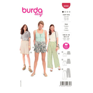 Burda Style Schnittmuster Nr. 6008 - Hose - Nahttaschen - Bügelfalten - Variante