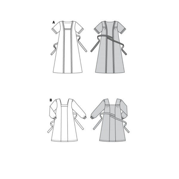 Burda Style Schnittmuster Nr. 6014 - Kleid - Bindebänder - Karree-Ausschnitt – Bild 11