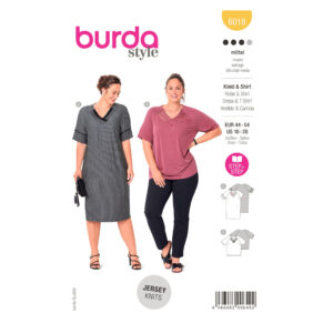 Burda Style Schnittmuster Nr. 6018 - Kleid und Shirt - V-Ausschnitt