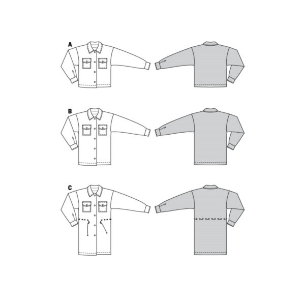 Burda Style Schnittmuster Nr. 6024 - Jacke - aufgesetzte Taschen - 3 Varianten – Bild 10