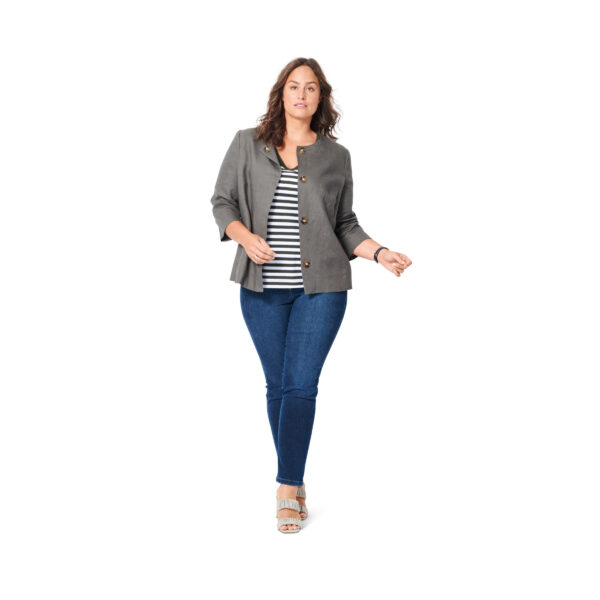 Burda Style Schnittmuster Nr. 6034 - Jacke und Mantel - kragenlos – Bild 6
