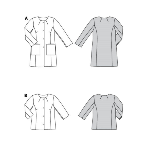 Burda Style Schnittmuster Nr. 6034 - Jacke und Mantel - kragenlos – Bild 11