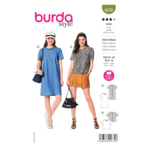 Burda Style Schnittmuster Nr. 6039 - Kleid u. Bluse - Halsrüsche