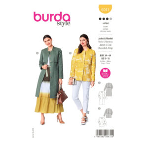 Burda Style Schnittmuster Nr. 6041 - Jacke und Mantel - Stehkragen