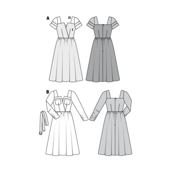 Burda Style Schnittmuster Nr. 6042 - Kleid - Kleider im Retro-Look - Armvariante – Bild 11
