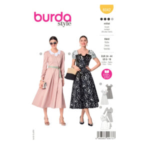 Burda Style Schnittmuster Nr. 6042 - Kleid - Kleider im Retro-Look - Armvariante
