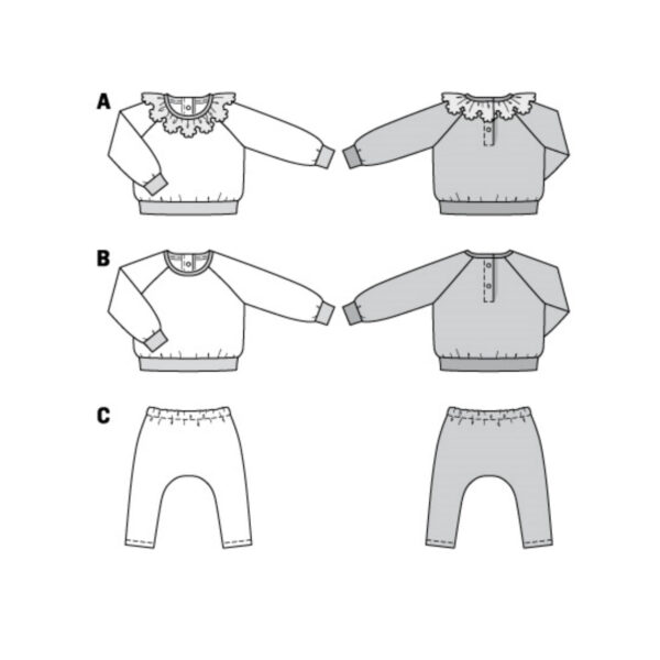 Burda Kids Schnittmuster Nr. 9259 - Kombination - Raglanshirt und Hose – Bild 9