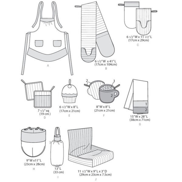 McCall's Schnittmuster M6978 - Küchenutensilien - Schürze, Handschuh, Utensilo... – Bild 5