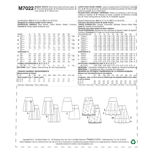 McCall's Schnittmuster M7022 - Rock - mit Sattel und verschiedene Ansätze – Bild 4