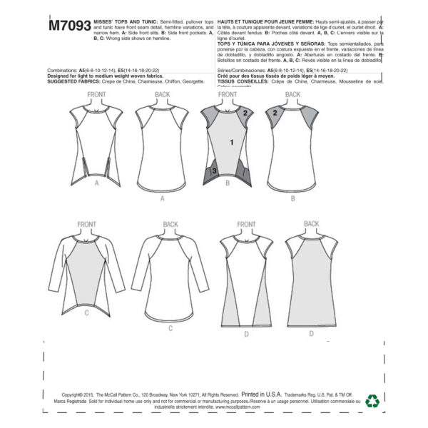 McCall's Schnittmuster M7093 - Shirt - Longsleeve - Basic – Bild 4