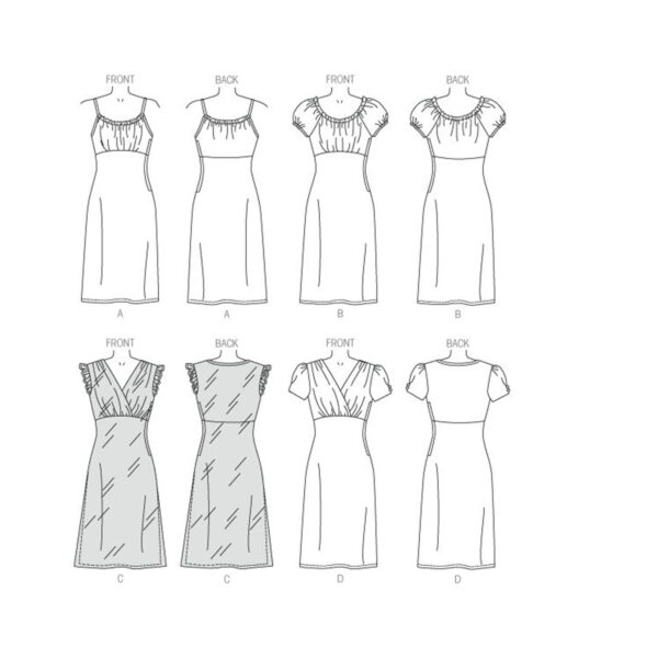 McCall's Schnittmuster M7116 - Kleid - Carmenausschnitt - Raffung – Bild 5