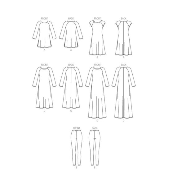 McCall's Schnittmuster M7122 - Kleid - Longshirt - Legging – Bild 5