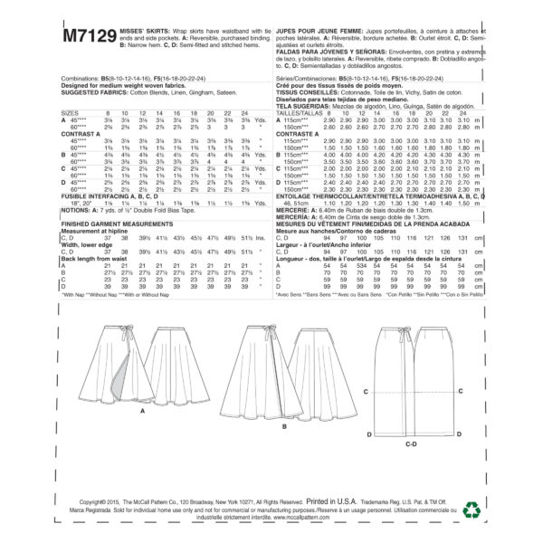 McCall's Schnittmuster M7129 - Rock - Wickelrock – Bild 4