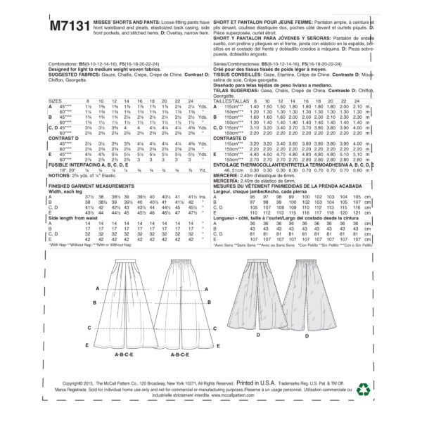 McCall's Schnittmuster M7131 - Rock - Hosenrock – Bild 4