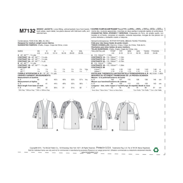 McCall's Schnittmuster M7132 - Jacke - Cardigan - Strickjacke – Bild 4