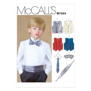 McCalls Schnittmuster M7223 - Weste - Krawatte - Binder - Knaben
