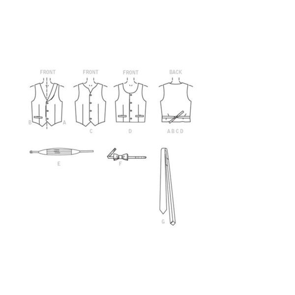 McCalls Schnittmuster M7223 - Weste - Krawatte - Binder - Knaben – Bild 5