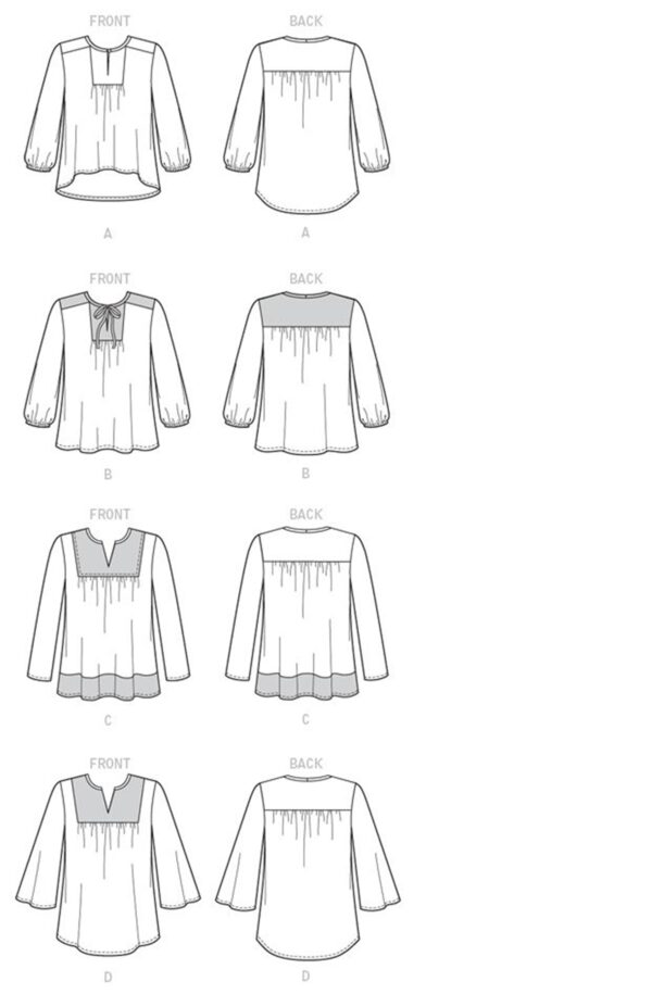 McCalls Schnittmuster M7284 - Bluse - lässige Weite - Trachtenstil – Bild 5