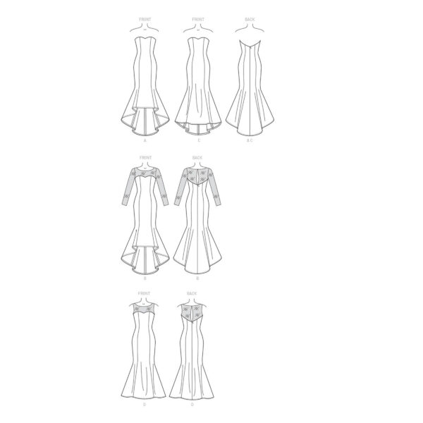 McCalls Schnittmuster M7320 - Kleid - Corsagenoberteil - Schleppe – Bild 5